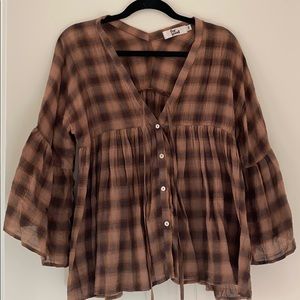 For Good plaid blouse